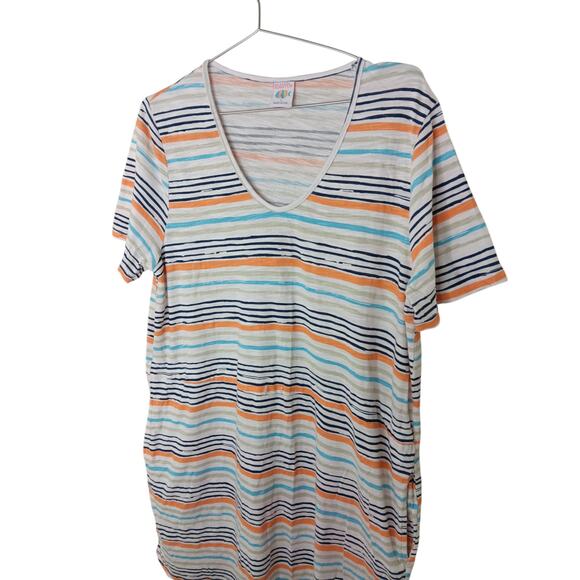 iCantoo Striped V-Neck T-Shirt Dress Women’s L Multicolor Lightweight Hem USA - Picture 6 of 15